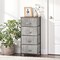 mDesign Tall Dresser Storage Tower Stand with 4 Fabric Drawers